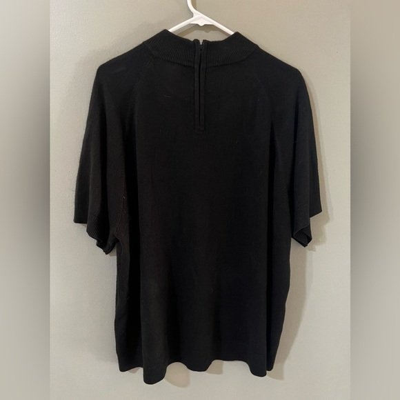 Draper And Damon's Black Short Sleeve Mock Neck Sweater Size 3X Back Zip Soft - Picture 4 of 4